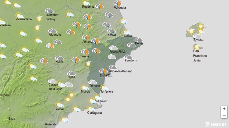 Storms, hail and cooler air on the way: Alicante weather forecast August 20-23