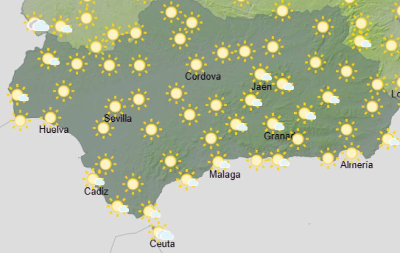 Andalucía weekend weather forecast August 27-30: Clouds and showers clear to a sunny and warmer end to the month