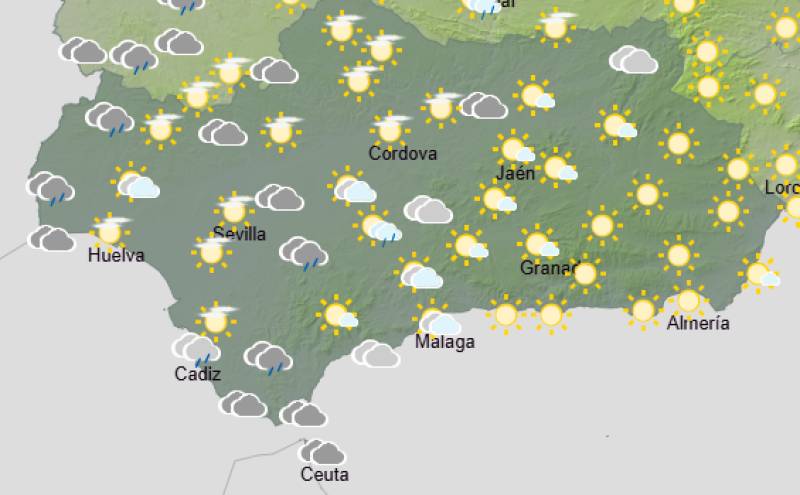 Andalucía weekend weather forecast August 27-30: Clouds and showers clear to a sunny and warmer end to the month