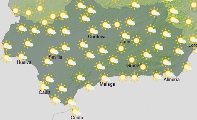 Andalucía weekend weather forecast August 27-30: Clouds and showers clear to a sunny and warmer end to the month