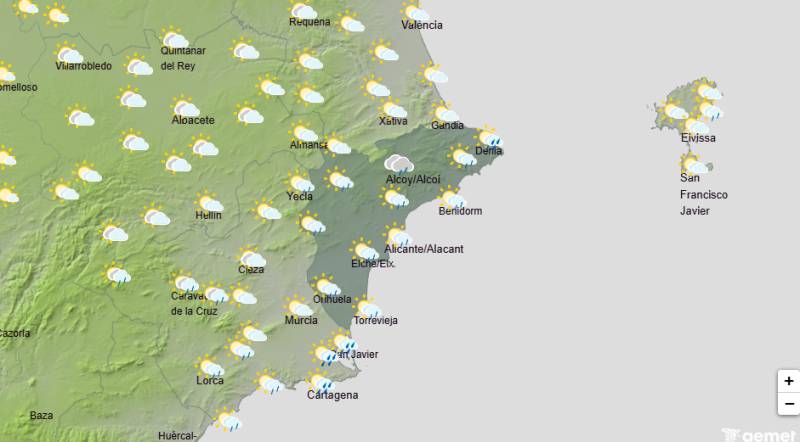 High temperatures followed by midweek storms: Alicante weather forecast September 7-10