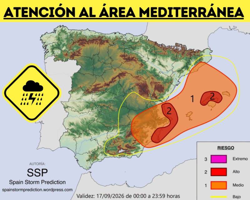 Orange storm warnings lead to school closures: Murcia weather forecast September 17-20