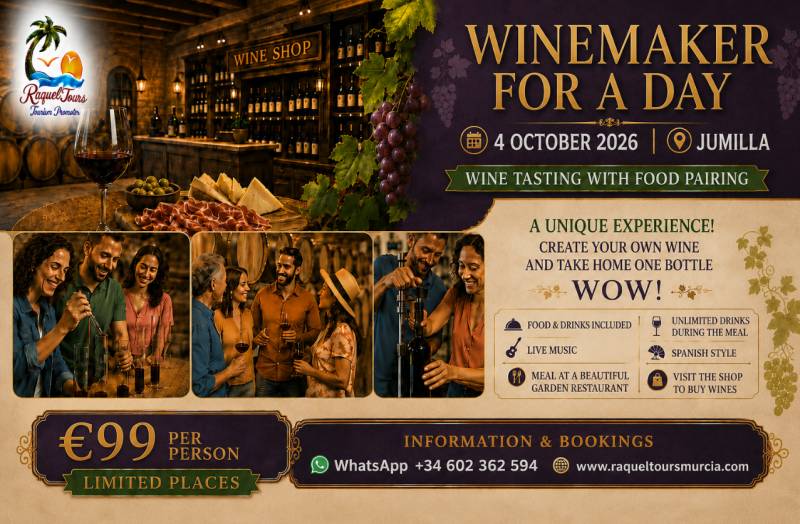 October 4 Become a winemaker for the day with Raquel Tours in Jumilla