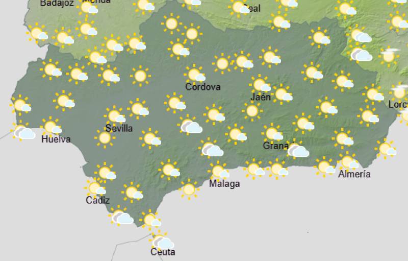 Andalucía weekend weather forecast September 24-27: Heat warnings return as inland temperatures push back towards 40°C
