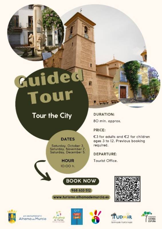 October 3 Guided tour IN ENGLISH of the old centre of Alhama de Murcia