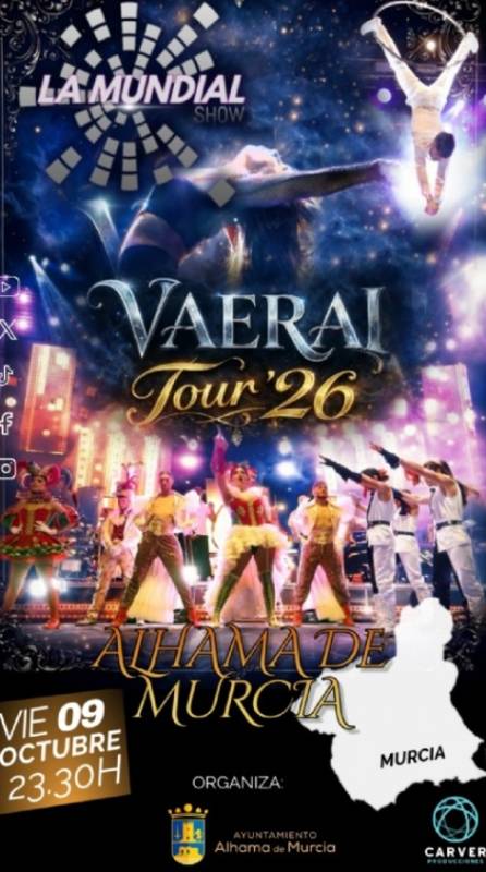 October 9 Orquesta La Mundial perform their Vaerai show in Alhama de Murcia 