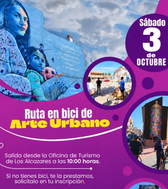 October 3 Free bicycle safari tour of Los Alcazares urban art 