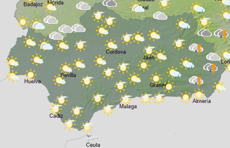Andalucía weekend weather forecast October 1-4: Unsettled and showery as October settles in