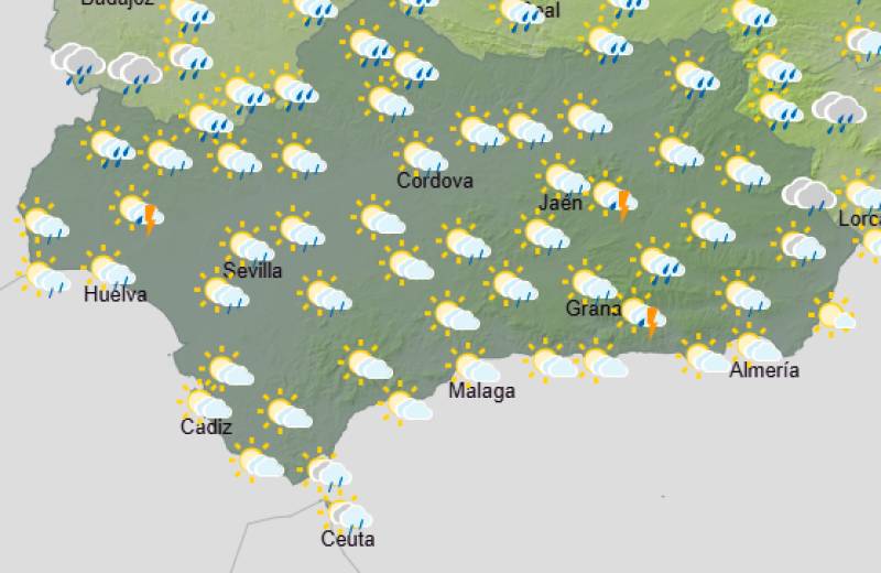 Andalucía weekend weather forecast October 1-4: Unsettled and showery as October settles in