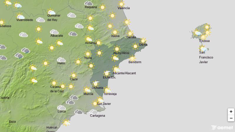 Alicante weather forecast October 19-22: Yellow alerts in place for heavy showers and thunderstorms