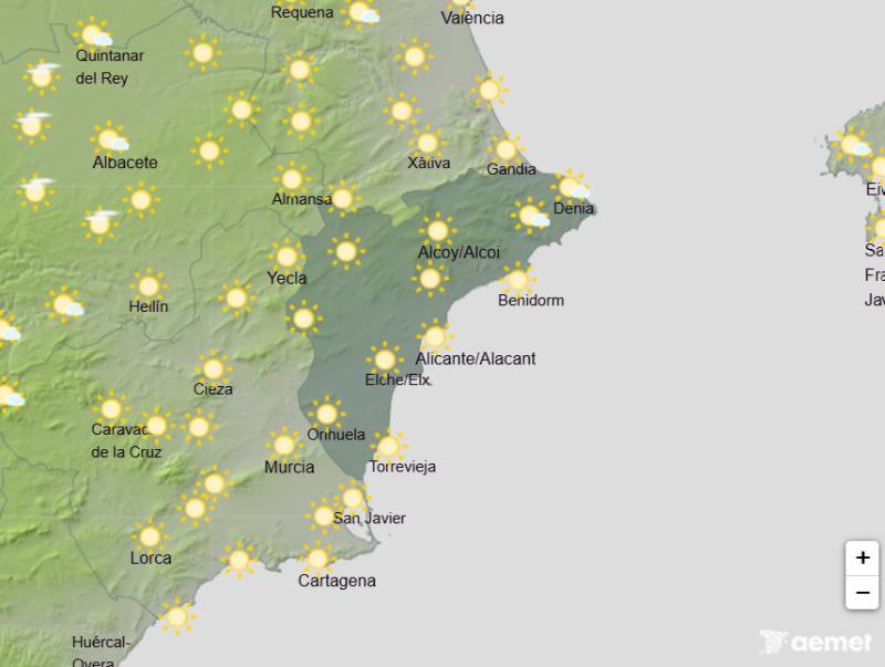 Alicante weather forecast Oct 26-29: Temperatures climb to 28°C before showers return