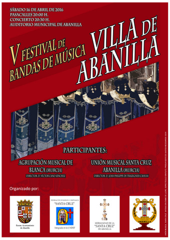<span style='color:#780948'>ARCHIVED</span> - 16th April Festival of bands in Abanilla