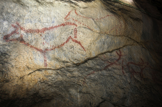  Prehistoric cave paintings at Covalanas in Cantabria